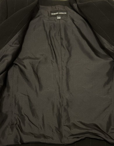 GIORGIO ARMANI Borgo 21 Black Silk Single Button Tuxedo Blazer Jacket 42 W Belt - Picture 14 of 16