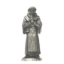 Medieval Bareheaded Monk Praying 28mm Metal Unpainted