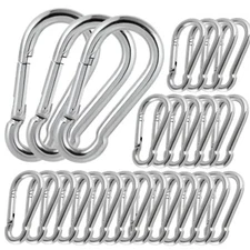 100Pack Heavy Duty Carabiner Clips M8 5/16 Spring Snap Hooks 3Inch Zinc-Galvan