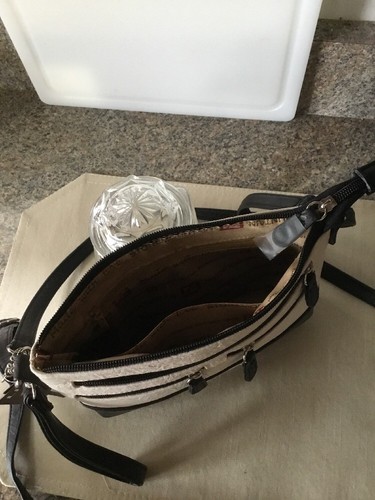 STONE MOUNTAIN LEDER-SCHWARZ 4-WEGE WANDELBARE HANDTASCHE - Bild 4 von 7
