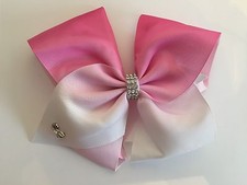 ***8 INCH EXTRA LARGE GIRLS PINK OMBRE HAIR JOJO BOW ALLIGATOR CLIP**