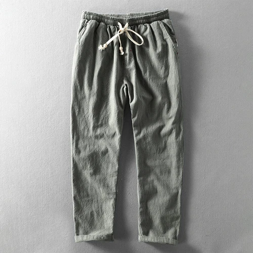 Herren Baumwolle Leinen Atmungsaktiv Haremshose Kordelzug Locker Freizeithose Retro - Bild 6 von 20