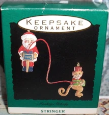 Stringer`1993`Miniature-Monkey Melody-Santa With His Monkey,Hallmark Ornament