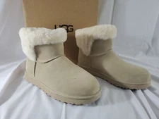 UGG Women’s Saniya Shearling Mini Beige Suede Boots Sz 11 -1153512 -NEW & FR SHP