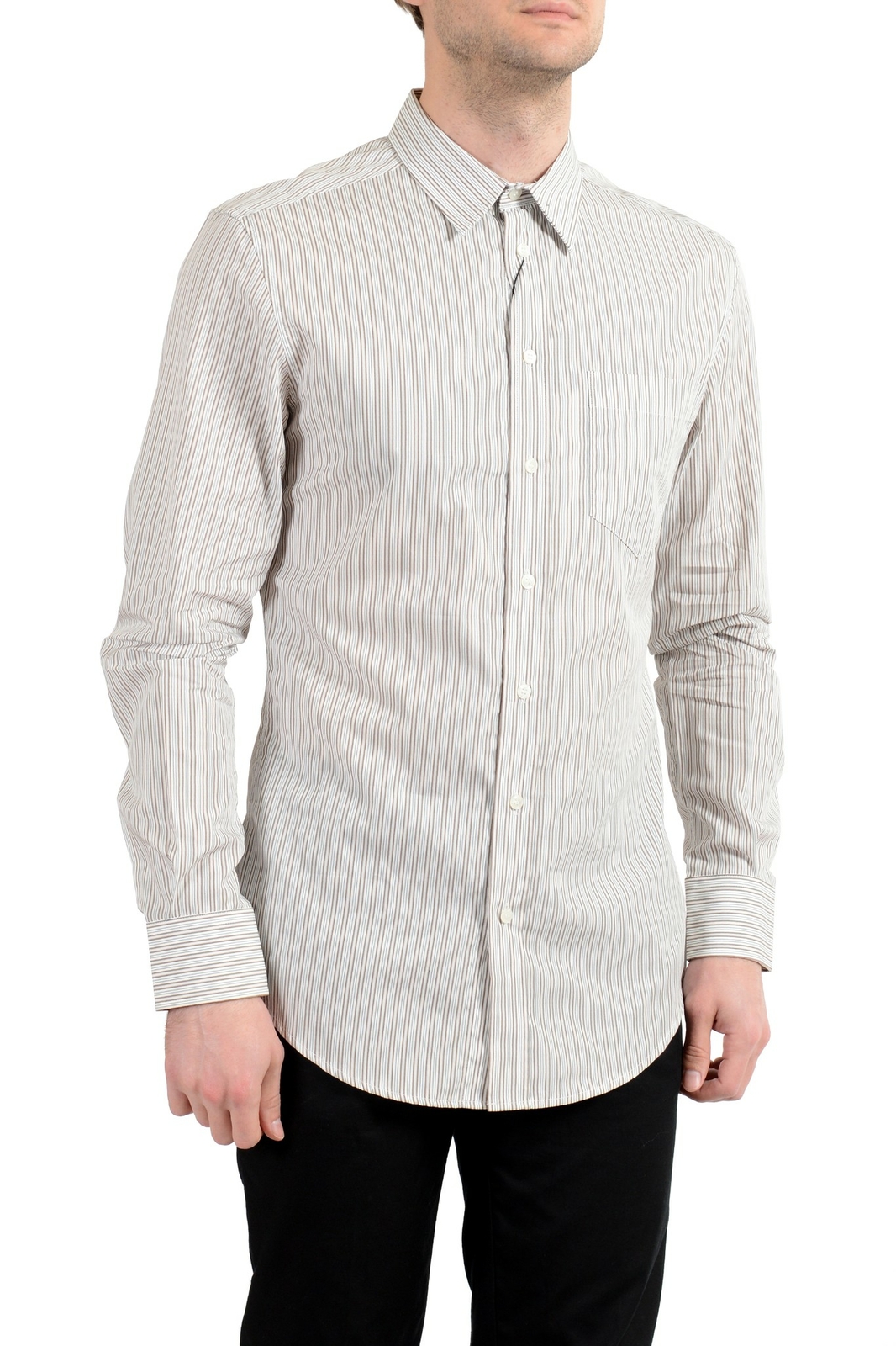 Dolce-Gabbana D-G Обычная мужская рубашка в полоску с длинным рукавом US S IT 48 16990₽