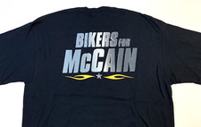 Rare Vintage 2008 Bikers For John McCain Presidential Campaign T-Shirt New LARGE