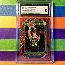 2022-23 Prizm Walker Kessler #234 Red Fast Break Rookie/30 Utah Gem Mint 10