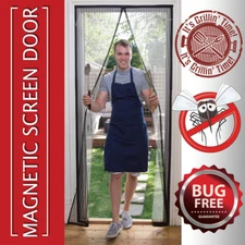 Hands Free Magnetic Screen Door Mesh Net Mosquito Fly Insect Fastening Curtain
