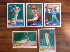 5 Card Lot of 1981-89 Topps Philadelphia Phillies Baseball Cards
