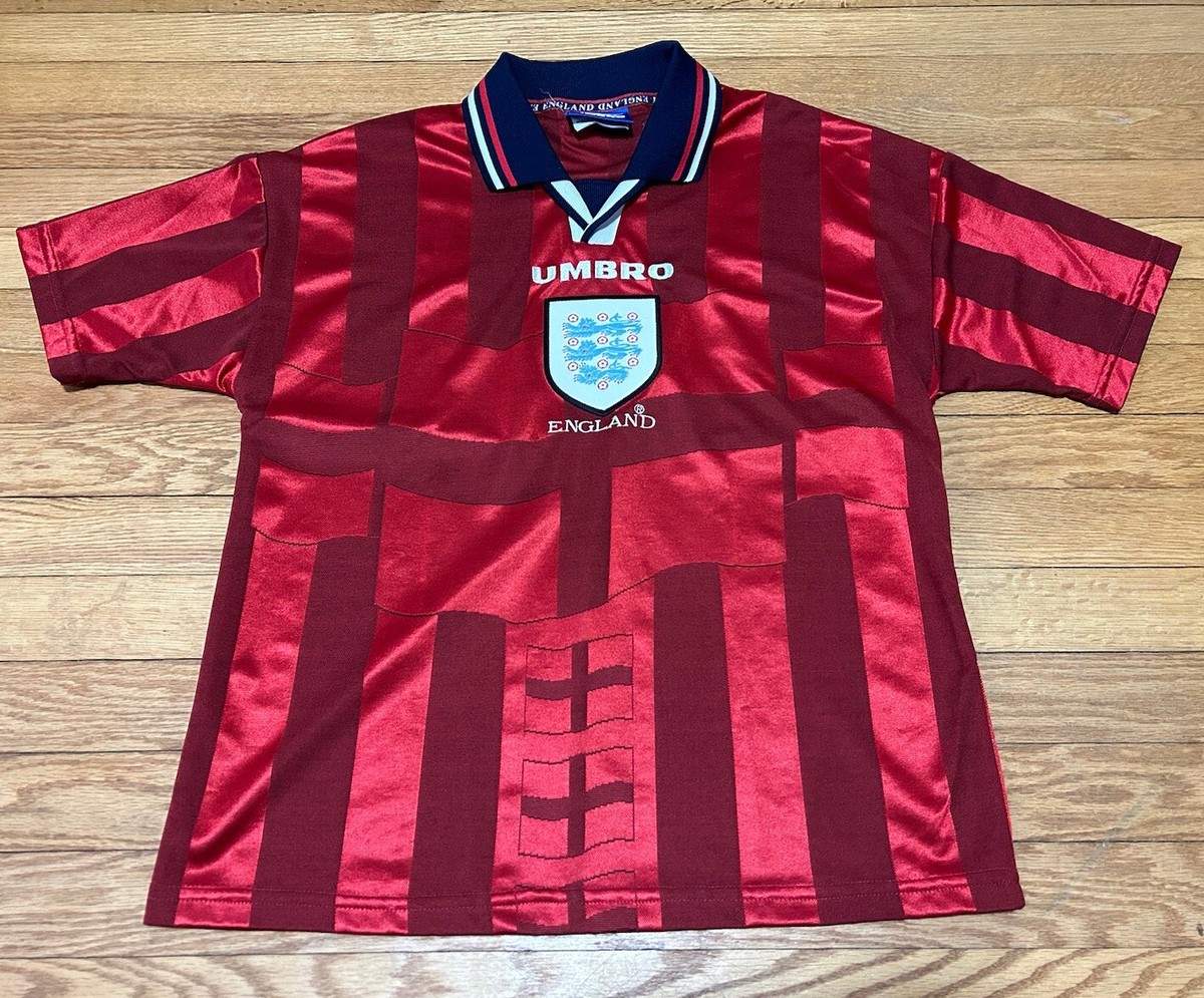 Vtg 90s Umbro England Football Team Soccer Jersey Number 9 Size