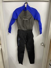 BARESKINS Black Blue Nylon Wet Suit Water Sports 1990  s Misses Size 9-10