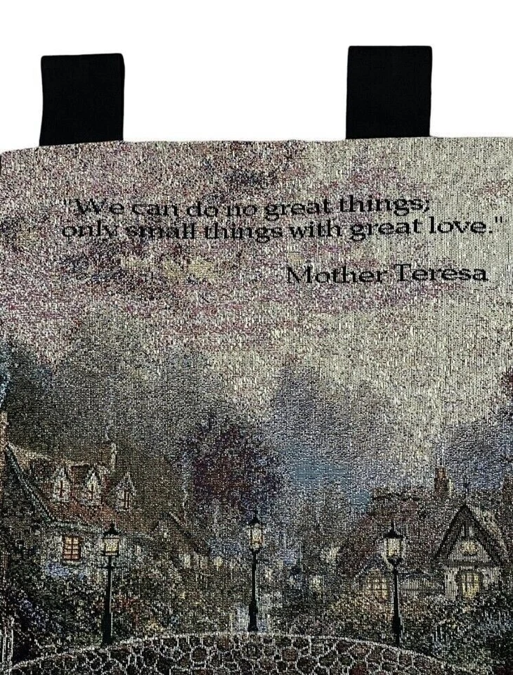 Tapeçaria Thomas Kinkade Madre Teresa Cottage luminária pendurada na parede 34x40” - Imagem 2 de 4