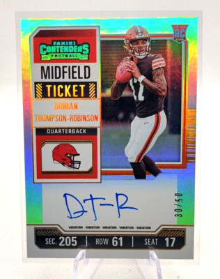 Dorian Thompson Robinson RC Auto Midfield Ticket 30/50 2023 Panini Contenders