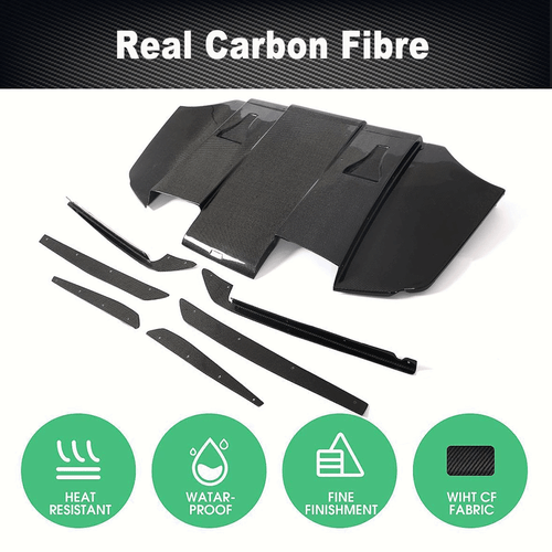 Fit For BMW E92 E93 M3 2009-2013 Real Carbon Rear Bumper Diffuser Floor Lip Fins - Picture 5 of 11