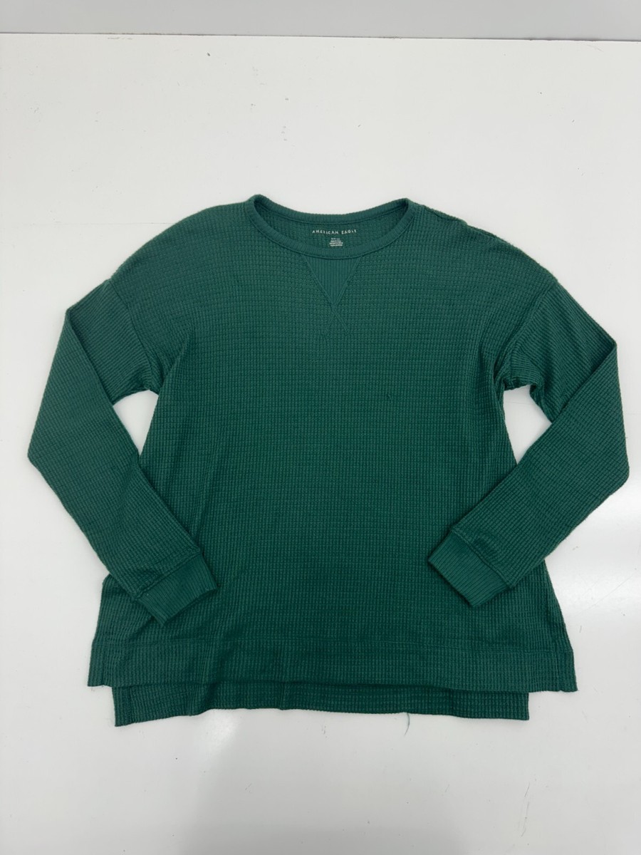 American Eagle Green Knit long Sleeve Pullover Sweater Womens Size