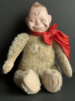 Rare Original Horsman 11” Composition Plush Billiken Jointed Toy