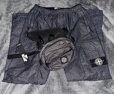 STONE ISLAND Reflective Weave Ripstop Pants & Chest Bag BUNDLE | *RARE SHINY*