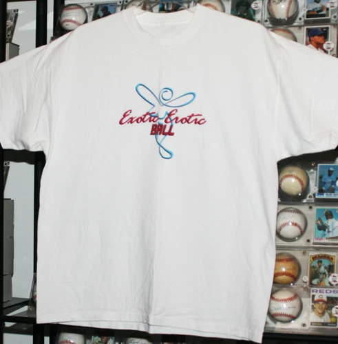 TEE T SHIRT EXOTIC EROTIC BALL SAN FRANCISCO 1979 1994 L/XL WHITE CALIFORNIA