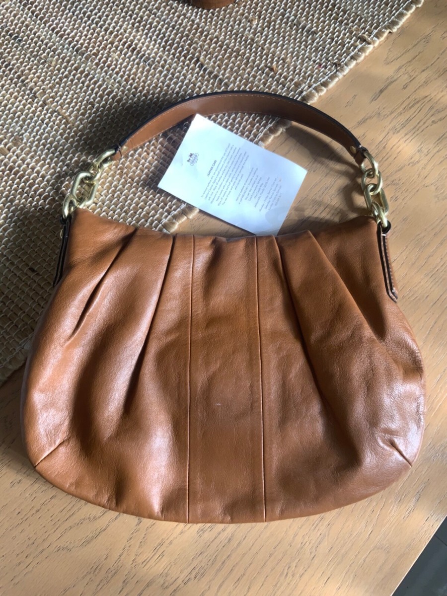 COACH ハンドバッグ レザー ブラウン COACH SOFT BROWN LEATHER PURSE SHOULDER MINI BAG NO. F1069-15336
