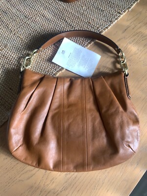 バッグ COACH Leather Hobo Bag Brown OneShoulder COACH SOFT BROWN LEATHER PURSE SHOULDER MINI BAG NO. F1069-15336