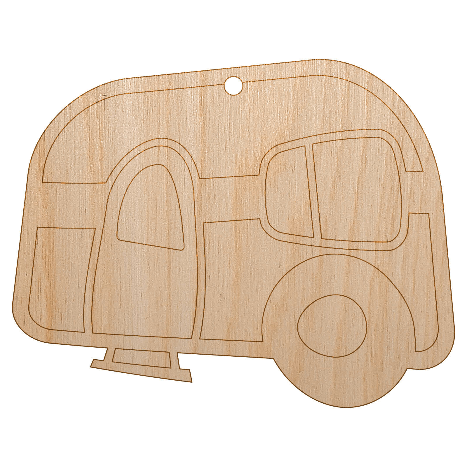 Camper Doodle Unfinished Craft Wood Holiday Christmas Tree DIY Ornament