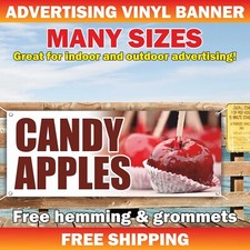 CANDY APPLES Advertising Banner Vinyl Mesh Sign Dessert Candy Pastries Shop Food