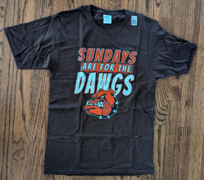 Cleveland ''Sundays are for the Dawgs'' Dawg Pound 100% Cotton T-shirt Mens S  NEW