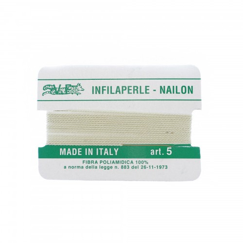 Infilaperle Filo Nylon con ago colore Avorio nailon per collane Varie Misure - Foto 6 di 10