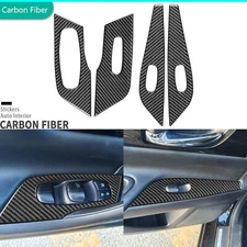 Real Carbon Fiber Window Lift Switch Panel Cover For Nissan Altima Teana 2013-18