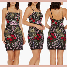 NEW $288 Dress The Population [ Small ] Kyla Floral Embroidered Mini Dress Q1017