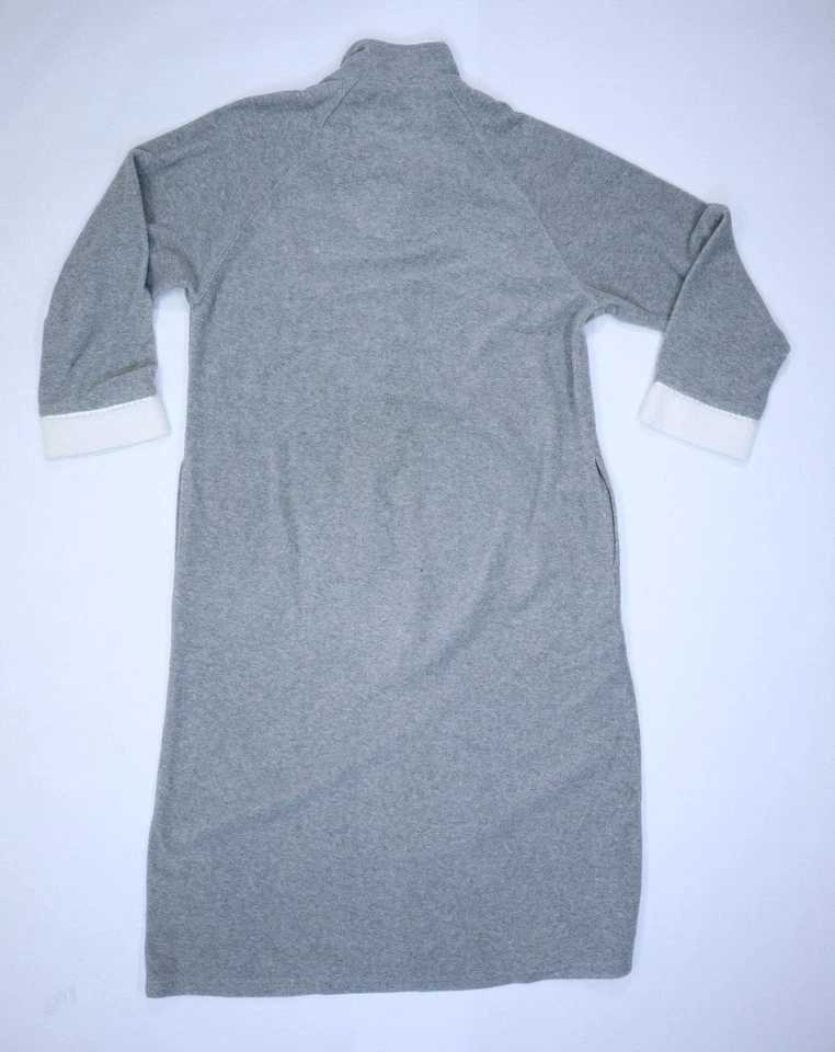 Signature by Stan Herman Womens Gray Long Sleeve 1/2 Zip Fleece Nightgown L - Image 3 of 4