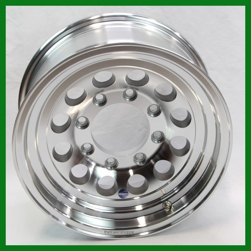 Aluminum Trailer Rim 16X7" Mod Wheel 8 on 6.5 3750 LB with Center Cap & Lugnuts - Picture 2 of 2