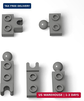 Classic Building Gray Ball Joint Plate Bulk For Lego Parts 5 Sizes 105 Piece SUA