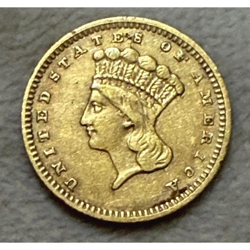 1862 Gold $1 US Indian Princess Head Gold Coin One Dollar