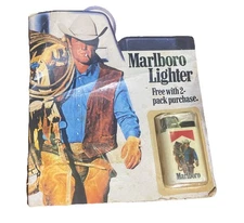 Marlboro Cigarettes White Disposable Lighter Standing Cowboy 1990 NOS Sealed