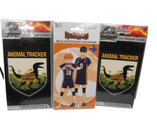 SET OF 3 1-SHEET DECAL (1) HAIKYU!! & (2) JURASSIC WORLD ANIMAL TRACKER