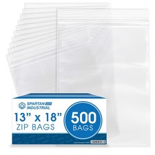 Spartan Industrial - 13” X 18” (500 Count) 2 Mil Clear Reclosable Zip Plastic Po