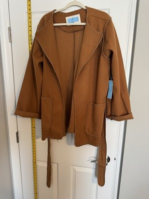 NWT Draper James Womens Blanket Stitch Jacket Brown Size XL 