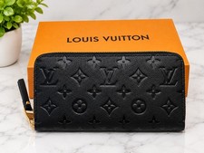 Louis Vuitton Black Monogram Logo Zipper Around Long Wallet New W/Box