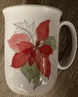 SET OF 4-Block Spal Watercolors Poinsettia Coffee Tea Mugs Mugs 1982 Vintage — photo 1