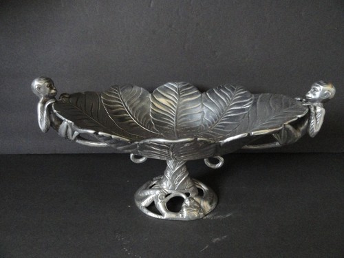 Arthur Court Safari Monkey Oval Footed Centerpiece Aluminum Hollywood Regeny
