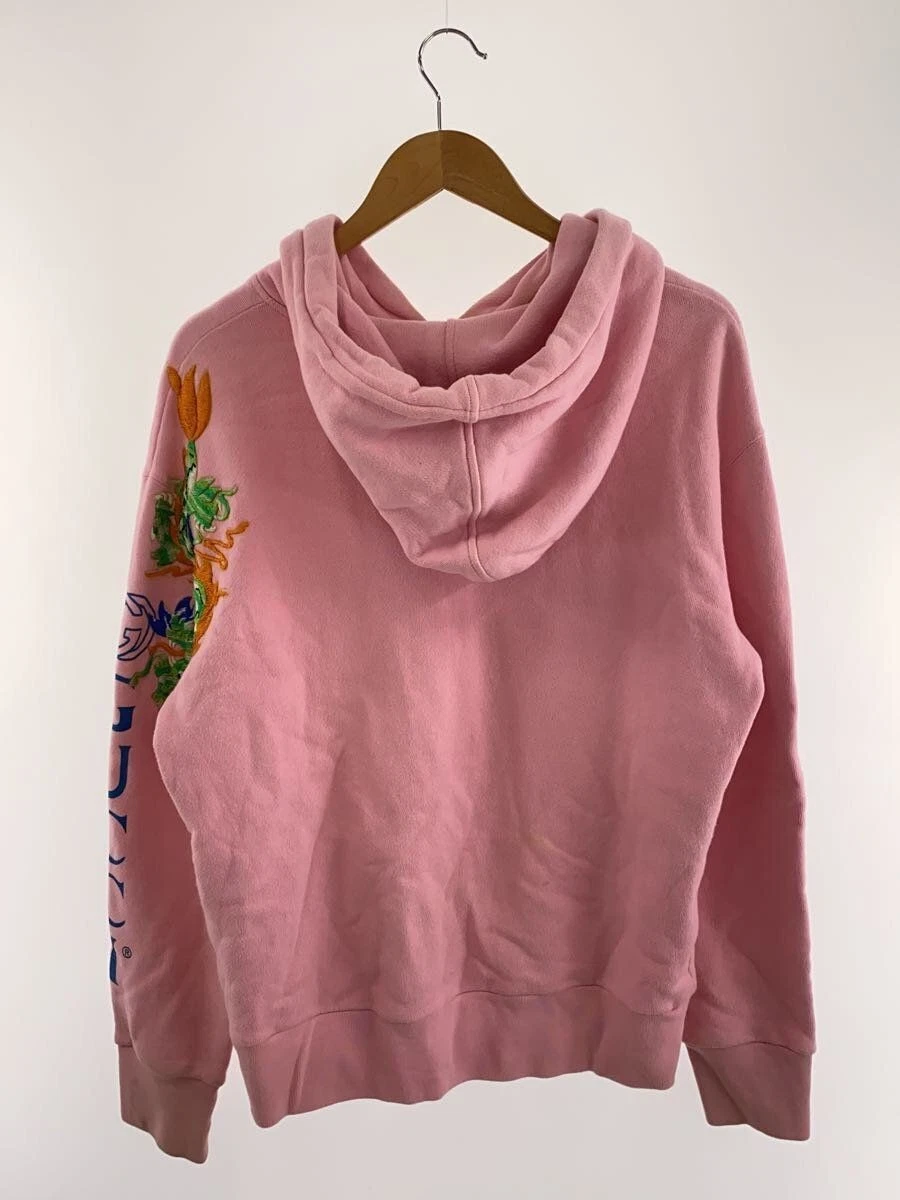 Felpa con cappuccio Gucci 18AW XS cotone rosa tinta unita 475374 usata