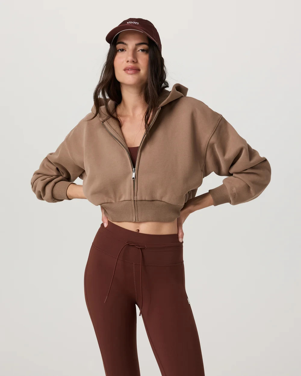 vuori Restore Mini Full Zip Hoodie Nutmeg Size XXS image 4