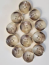Lot of 12 IVANKA TRUMP 1" Coat Buttons - Designer Brand Buttons - Gold Rimmed