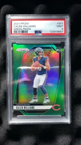 Panini 2024 Prizm Caleb Williams #301 Green Prizm Rookie PSA 9 Chicago Bears