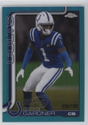 2025 Topps Chrome Aqua Refractor 6/199 Ahmad Gardner Sauce Gardner #242 1eq2