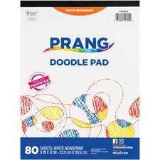 Art Street Doodle Pad 9 x 12 White Newsprint Paper 80 Sheets for Kids Drawing
