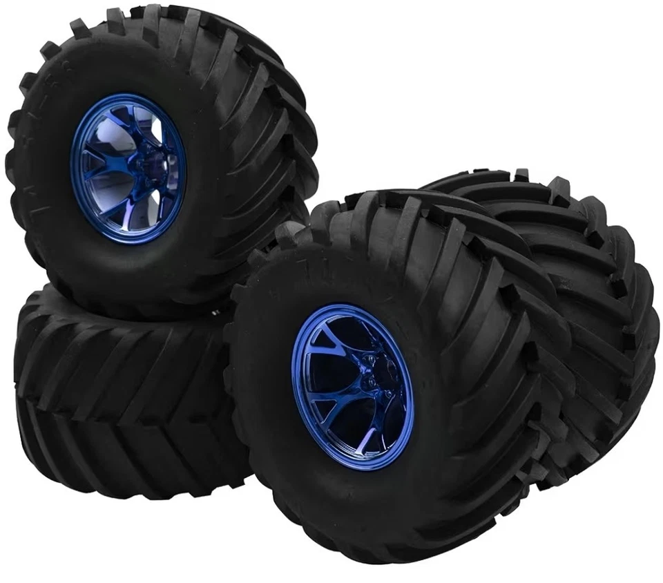 Juego de 4 ruedas de camión Monster Truck de radiocontrol de 1/10 para Traxxas Rustler HPI HSP Volcano Foto 2 de 4