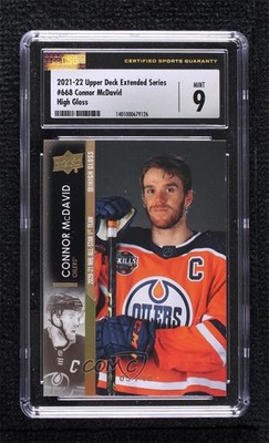 2021-22 Upper Deck Extended Series High Gloss 5/10 Connor McDavid CSG 9 Mint 5x5