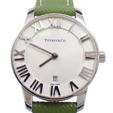 TIFFANY & Co. Atlas 34875928 Quartz Silver Dial Leather Women's Watch